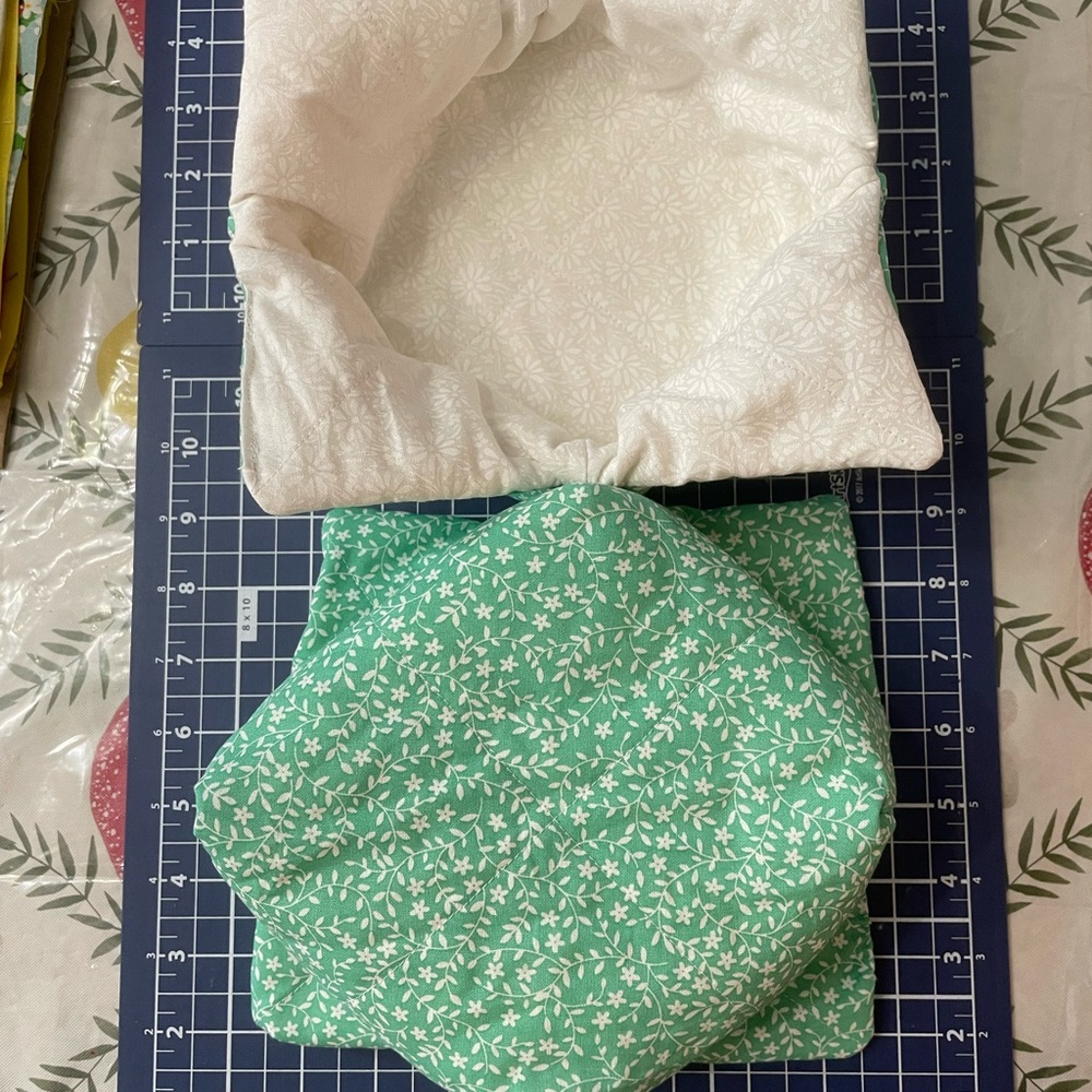 Floral Kitchen bowl koozies  - Green and White